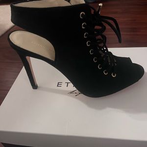 KATIA LACE-UP STILETTO SANDAL IN BLACK